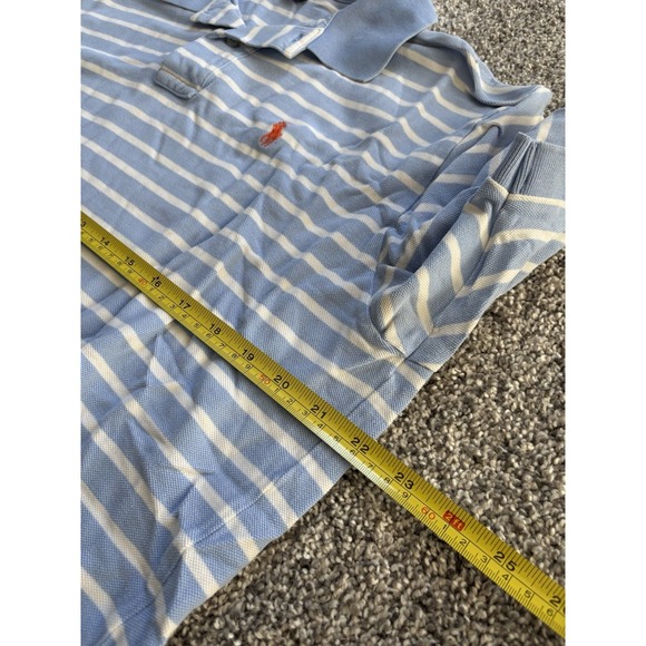 Polo Ralph Lauren Shirt Men's Size XL Blue Striped Short Sleeve Polo Shirt - Picture 6 of 6